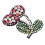 2 st broderade lappar kristallglas diamantsöm 2