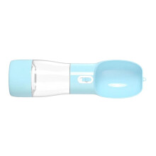 Multifunktionale Haustier-Trinkflasche 258 ml mit Futterbehälter, Blau