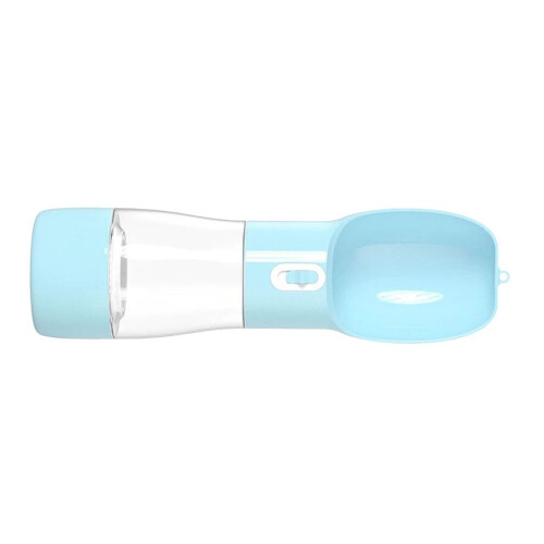 Multifunktionale Haustier-Trinkflasche 258 ml mit Futterbehälter, Blau