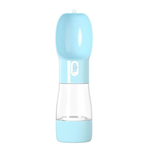 Multifunktionale Haustier-Trinkflasche 258 ml mit Futterbehälter, Blau 1