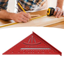 7 Inch Aluminum Rafter Square Protractor Multi-Angle Ruler Red