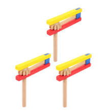 3Stk Holz Kastagnetten Mit Langem Griff Für Kinder