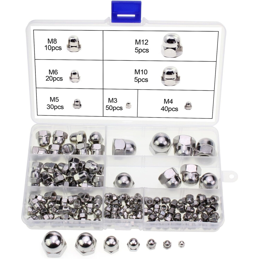Hexagon Acorn Nuts, Stainless Steel Acorn Nuts For Mechanical Equipment, Anti-Rust Hex Cap Nuts Sets, Premium Quality 304 Stainless Steel Corrosion Pr 9060116534487