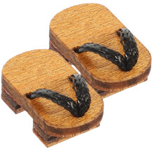 1 Paar Mini Holzschuhe, Holzpantinen, Puppen-Holzschuhe, Deko