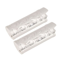 2 st vintage tändarfodral i zinklegering, bärbara silverfärgade skyddshållare