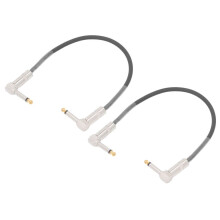 2 st 12-tums gitarrpedalkablar 1/4-tums koppareffektkablar mattsvarta