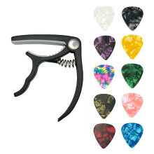 Gitarren-Capo-Plektrum-Set aus Kunststoff und Edelstahl