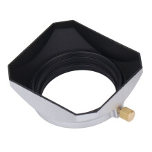 Zeer nauwkeurige vierkante zilverkleurige zonnekap van 46 mm - beschermt de lens en blokkeert licht.