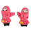 Cute Patterned Toddler Gloves Waterproof & Windproof 2pcs Pink 2