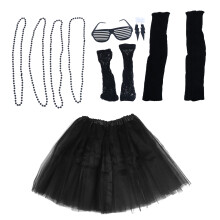 6Teile Damen Cosplay Kostüm Lady 80er Retro Party Outfit Set