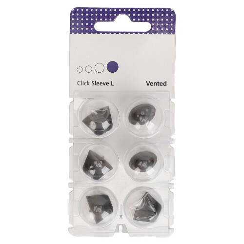 6pcs Silicone Click Sleeve Accessory for Ears Black L 1