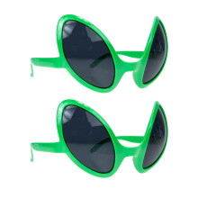 2St Grappige Plastic Zonnebrillen Lichtgroen Feest En Cosplay