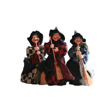 Heks Figuur Ornament Bezem Tovenaar Decoratie Voor Vakantie-3
