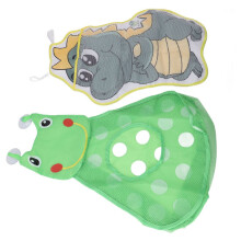 Set mit 2 Badespielzeug-Netzbeuteln für Kinder mit Dinosaurier- und Froschmotiv, 12 x 10 Zoll