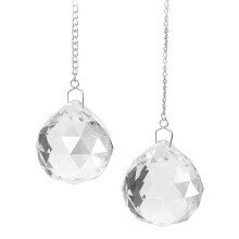 White Crystal Geometric Prism Pendant Suncatcher, 2pcs with Chain