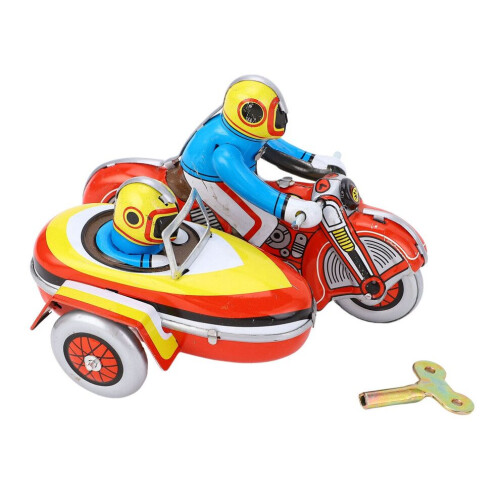 Handcrafted Iron Three-Wheeled Wind Up Motorcycle - Desk Decoration 1