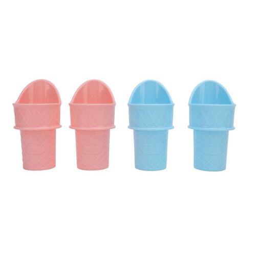 Ensemble de 4 porte-cornets de glace réutilisables en PP et cuillère pour granités 1