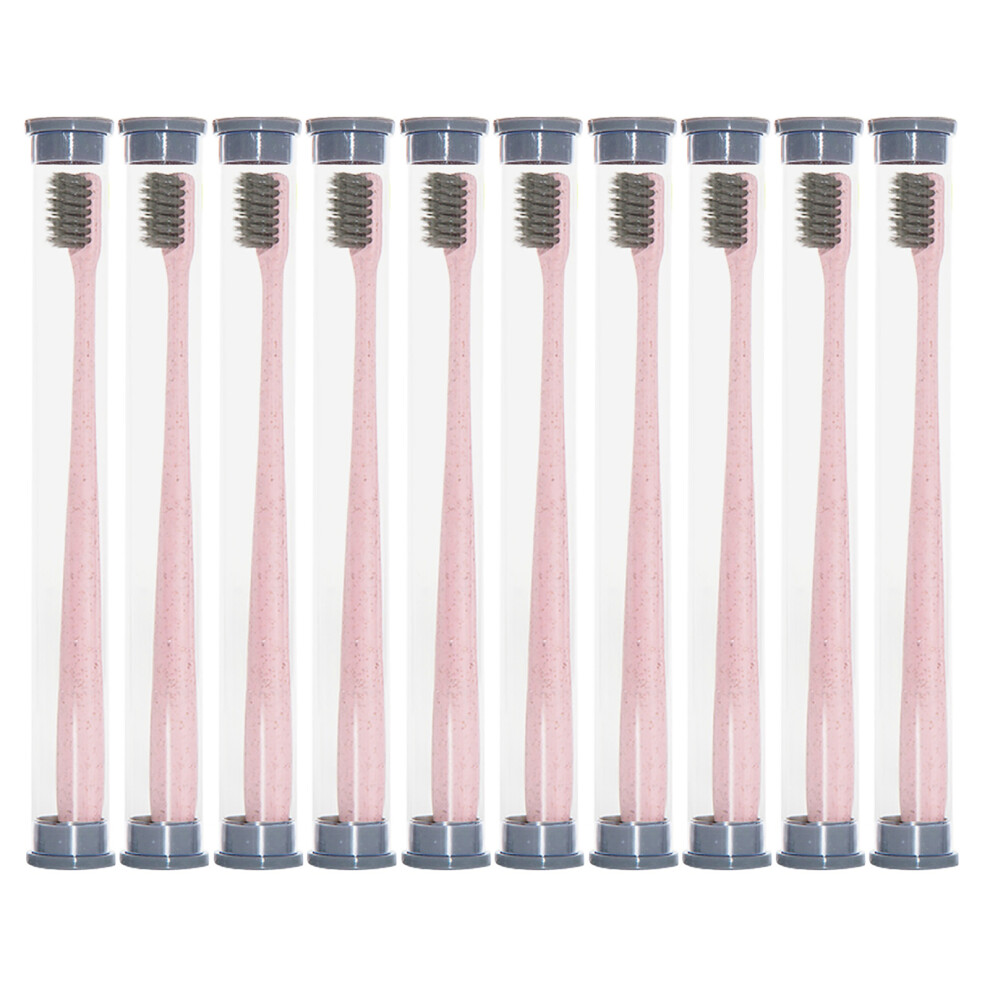 Medical Grade Protection Gloves Paired With Soft Bristle Oral Care Brush Sensitive Gums Toothbrush Natural Wheat Straw Biodegradable Travel Hygiene Ki
