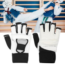 2 Stück Taekwondo-Handschuhe für Erwachsene und Kinder, EVA+PU, Schwarz & Weiß, Größen S-XXL