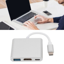 3-i-1 USB-C-hubbadapter 4K HDMI USB3.0 PD aluminiumlegering