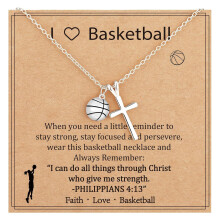 Football Basketball Volleyball Crucifix-silver basketball
