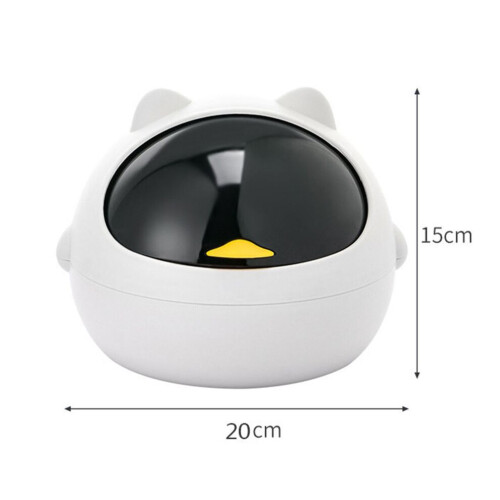 Small Creative Plastic Trash Bin Desktop Waste Paper Basket for Office 0.4L 1