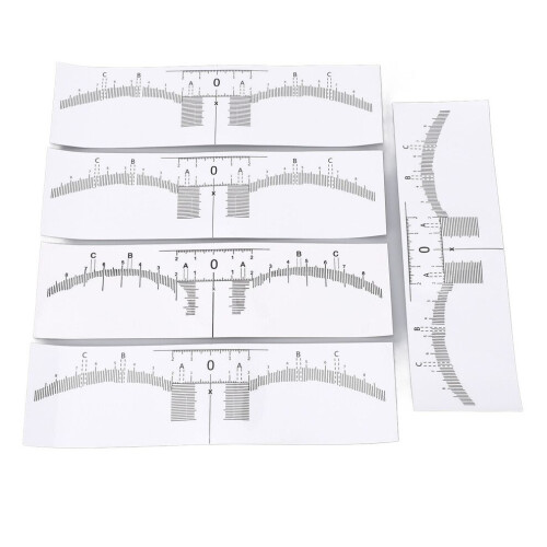 100-pack engångs PVC-ögonbrynslinjaler för perfekt båge 19x5,5 cm