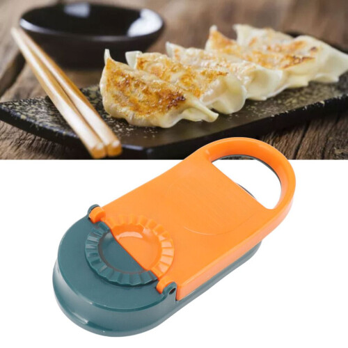2 in 1 Manual Dumpling Maker Kitchen Tool Orange ABS Durable Lightweight