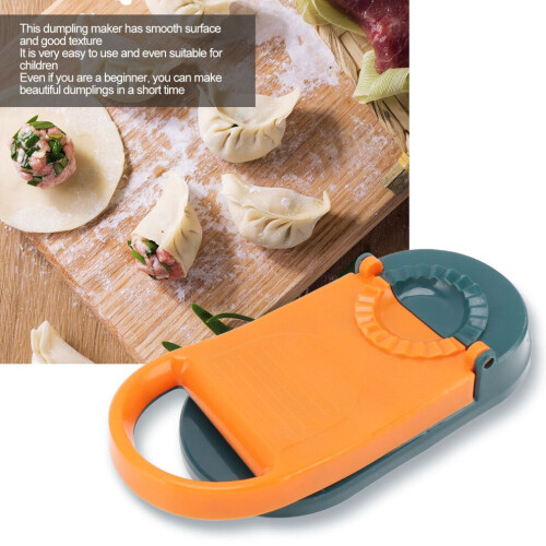 2 in 1 Manual Dumpling Maker Kitchen Tool Orange ABS Durable Lightweight 2