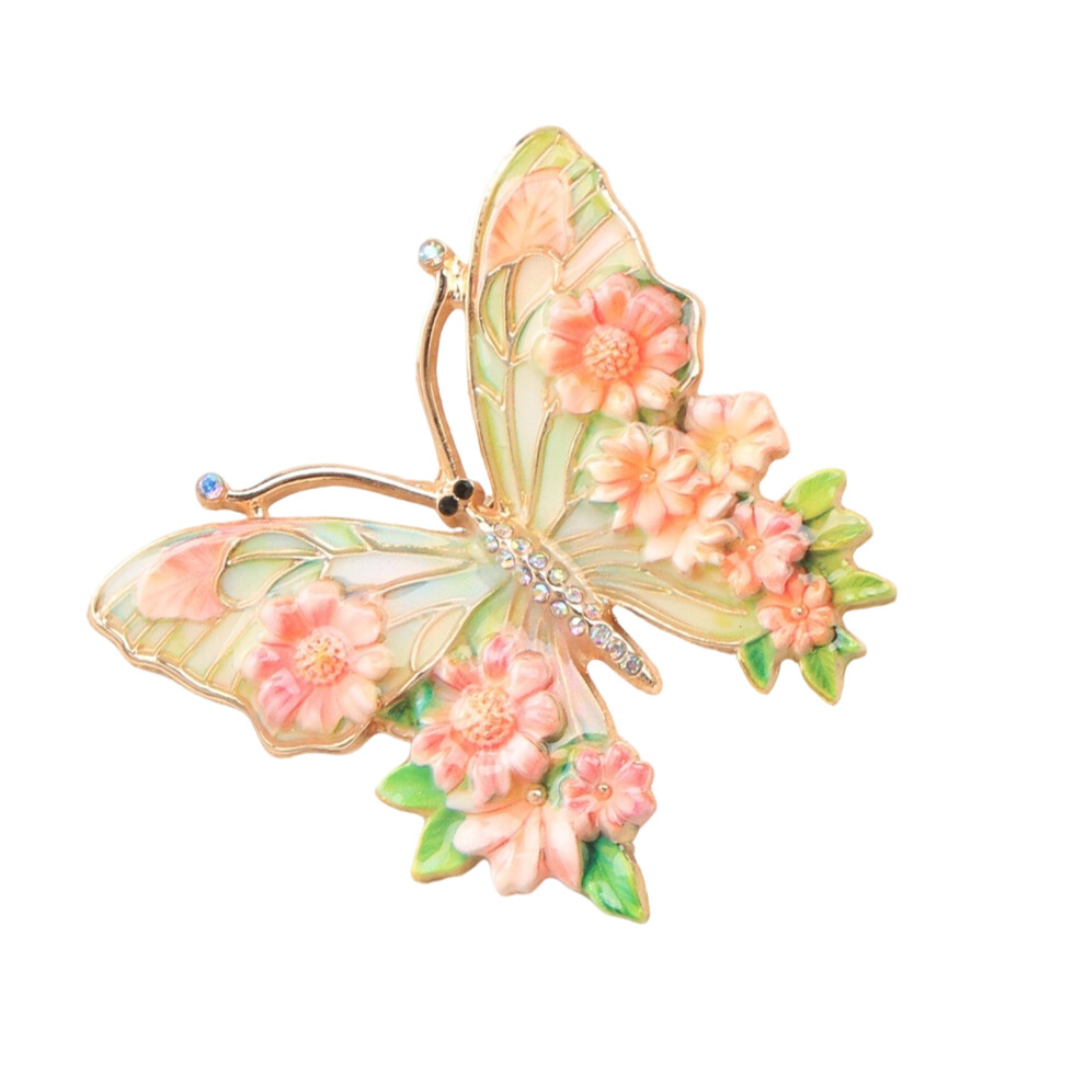 Sophisticated Butterfly Brooch with Colorful Crystals Alloy-52