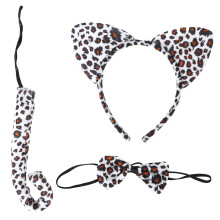 3Teiliges Kinder Stirnband Mit Katzenohren, Schleife Und Set