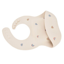Baberos de silicona unisex para bebés, ajustables, para bebés de 1 a 3 años, arcoíris