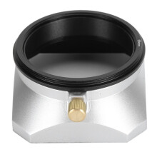 Silverfärgad 55 mm metalllinsskärm i aluminiumlegering för kameror med brännvidd 25 mm+