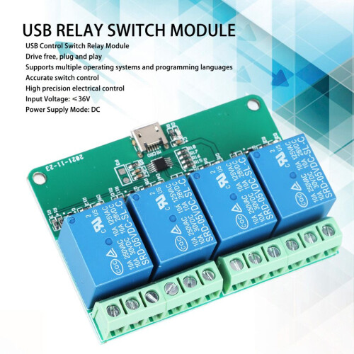 DC 36V HID USB Control Switch Relay Module Drive Free Computer PC Control Relay Module Expansion Board 2