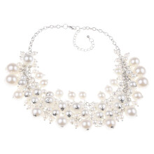 1Pc Plastic Pearl Necklace With Simulation Pendant For Costume Party