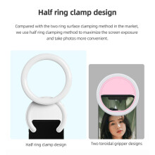 10 cm zweifarbige Handy-Ringleuchte, 2 W, dimmbar, 180 drehbar