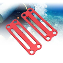 Lot de 2 passants de ceinture de lestage en alliage d'aluminium rouge, légers, pour plongée, boucle