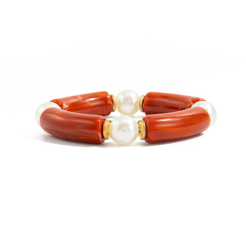 Elastic Bracelet Unique Marbled Design Suitable for-Red
