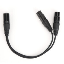 Adaptateur câble en Y XLR mâle vers 2 XLR femelles, 35 cm, noir