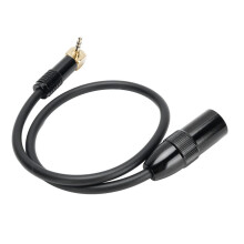 Cable de micrófono estéreo de ángulo recto de 3,5 mm a XLR de 0,5 m, color negro
