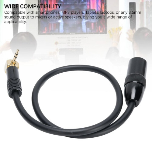 Right Angle 3.5mm to XLR Stereo Microphone Cable 0.5M Black 2