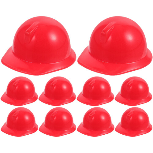 10Pcs Mini Construction Helmet Model Doll Decor Hat 1