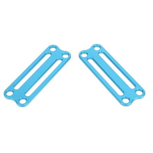 Lot de 2 passants de ceinture de lestage en alliage d'aluminium bleu léger avec boucle coulissante