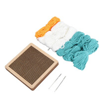 Kit de broderie au point de croix 4 pièces, motif floral, vert lac, pour débutants