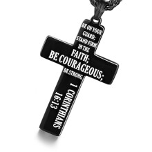 Men's Animal Crucifix Necklace Symbol Belief Stainless Steel-B