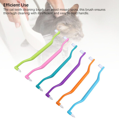 12Pcs Double Sided Cat Toothbrushes, Curved Handle, 6 Colors 2