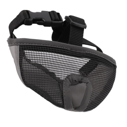 Short Snout Dog Muzzle, Soft, Breathable, Gray, for Biting & Licking