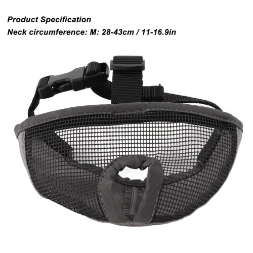 Short Snout Dog Muzzle, Soft, Breathable, Gray, for Biting & Licking 1