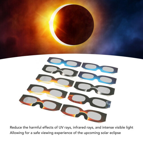 10Pcs Solar Eclipse Viewing Glasses Bright Shades for Safe Sun Observation 2