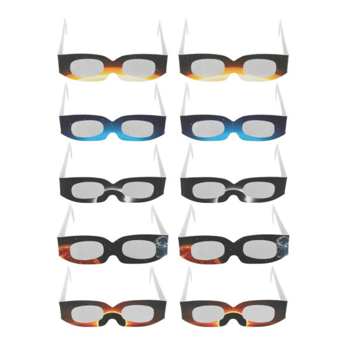 10Pcs Solar Eclipse Viewing Glasses Bright Shades for Safe Sun Observation 1